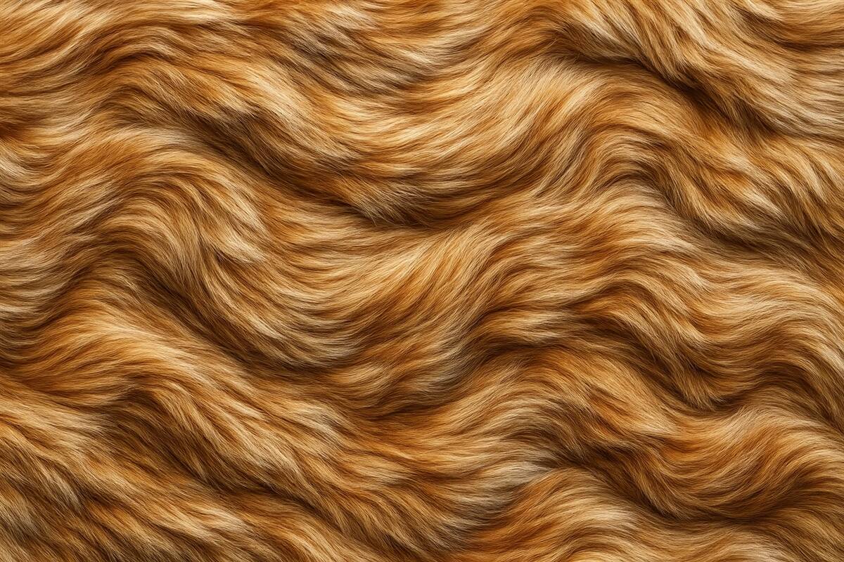 Fototapeta przytulna okleina naścienna naśladująca futro w tonacjach beżu i brązu