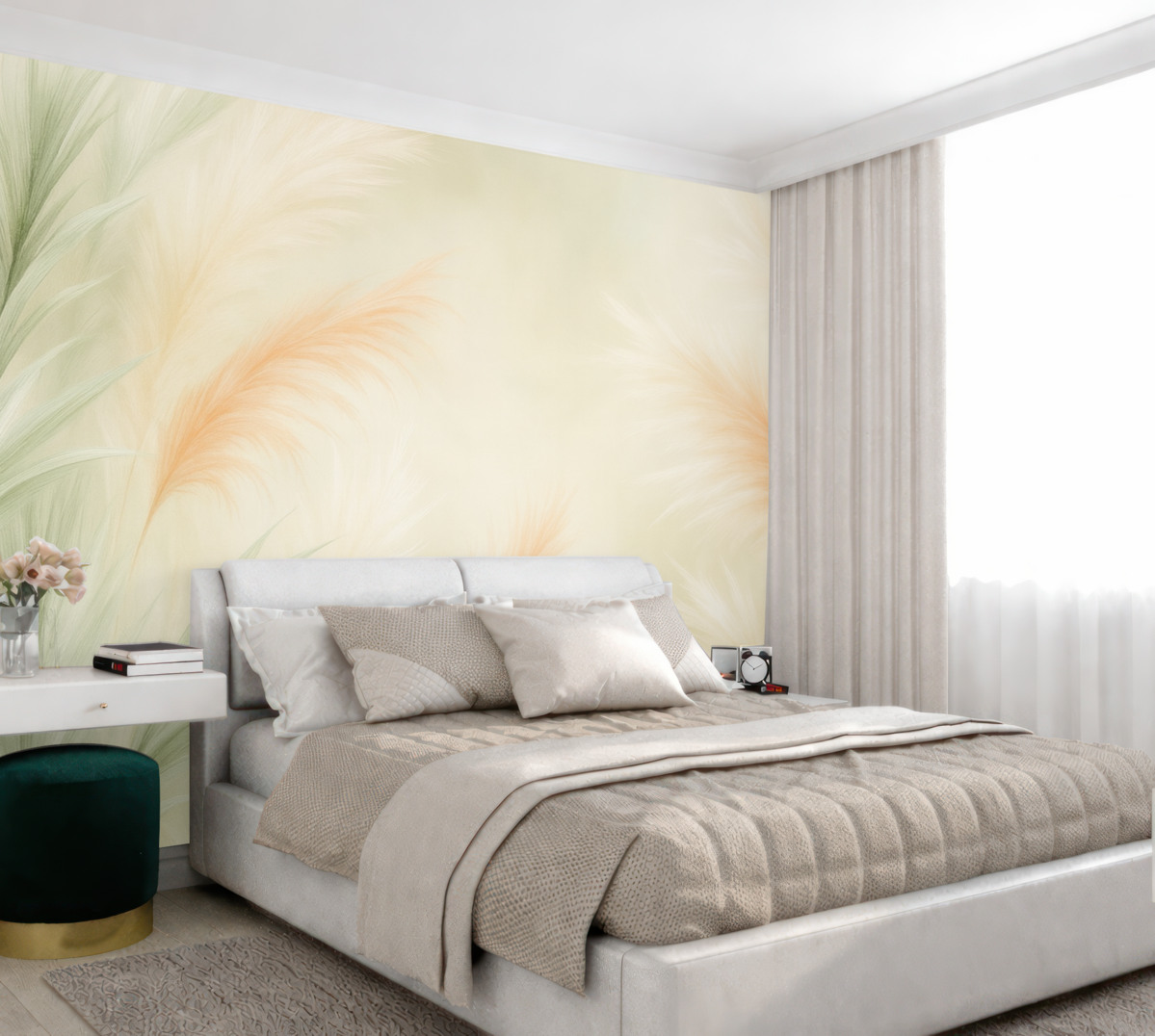 Fototapeta Subtelna trawa pampasowa w pastelowych odcieniach.