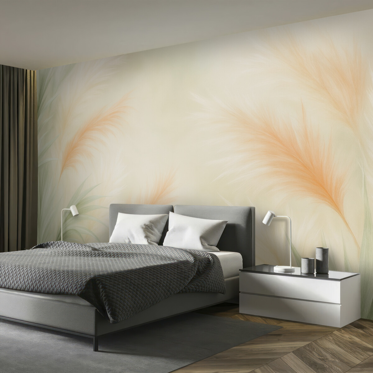 Fototapeta Subtelna trawa pampasowa w pastelowych odcieniach.