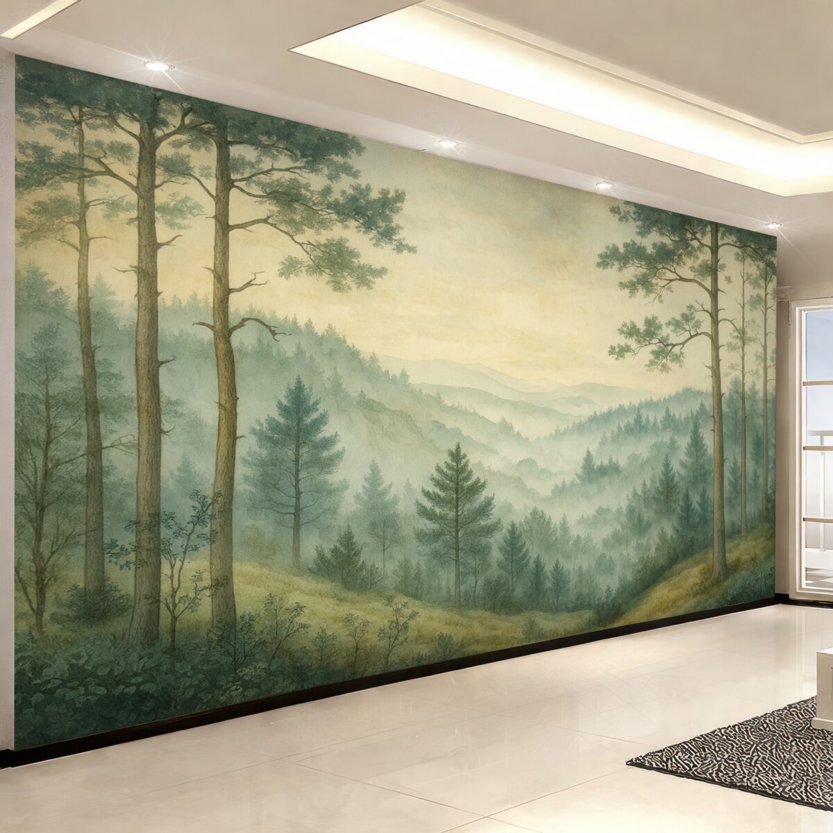 Fototapeta widok lasu z wzniesieniami