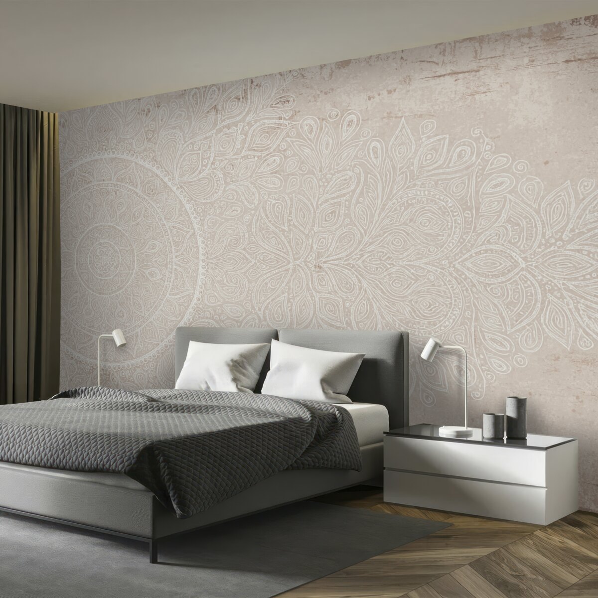 Fototapeta Etniczna mandala w subtelnych tonach.