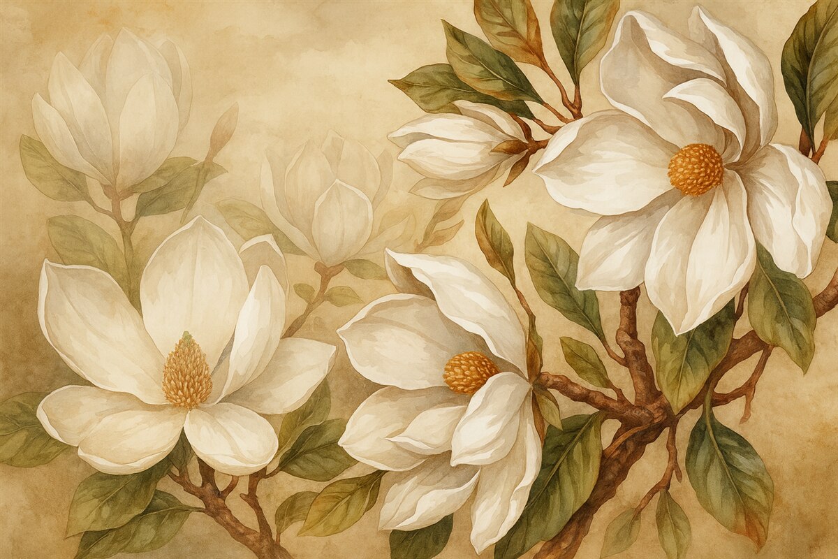 Fototapeta Magnolie na delikatnym tle.