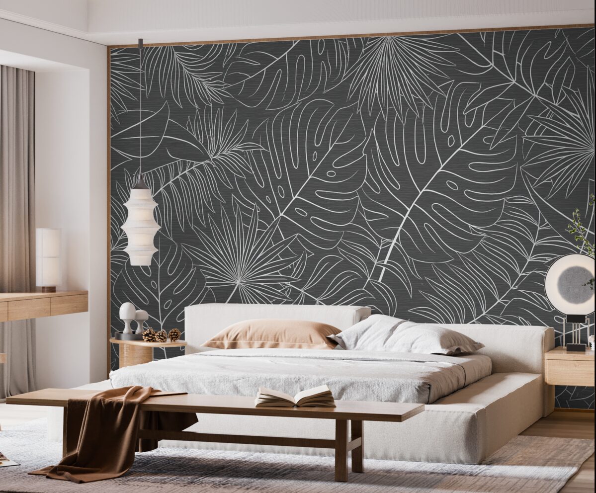 Fototapeta Liście tropikalne w formie graficznej.