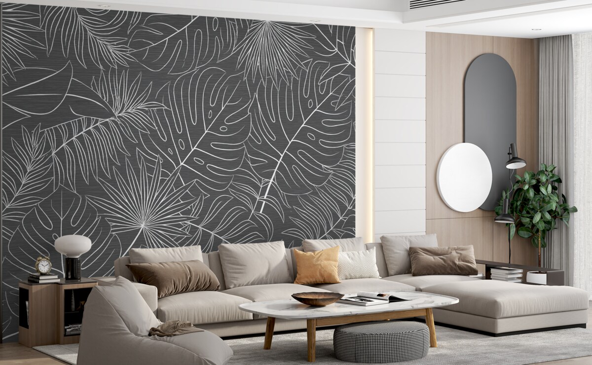 Fototapeta Liście tropikalne w formie graficznej.