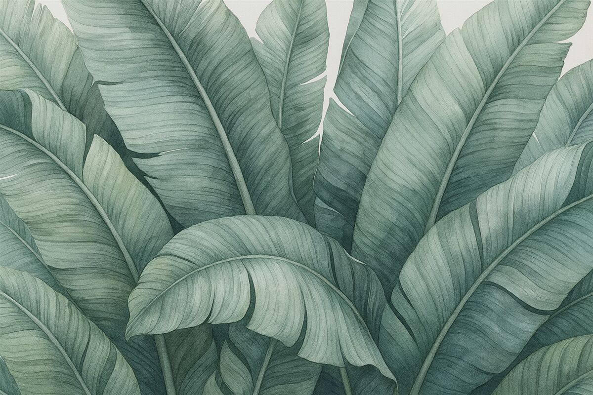 Fototapeta Akwarela naśladująca tropikalne liście.