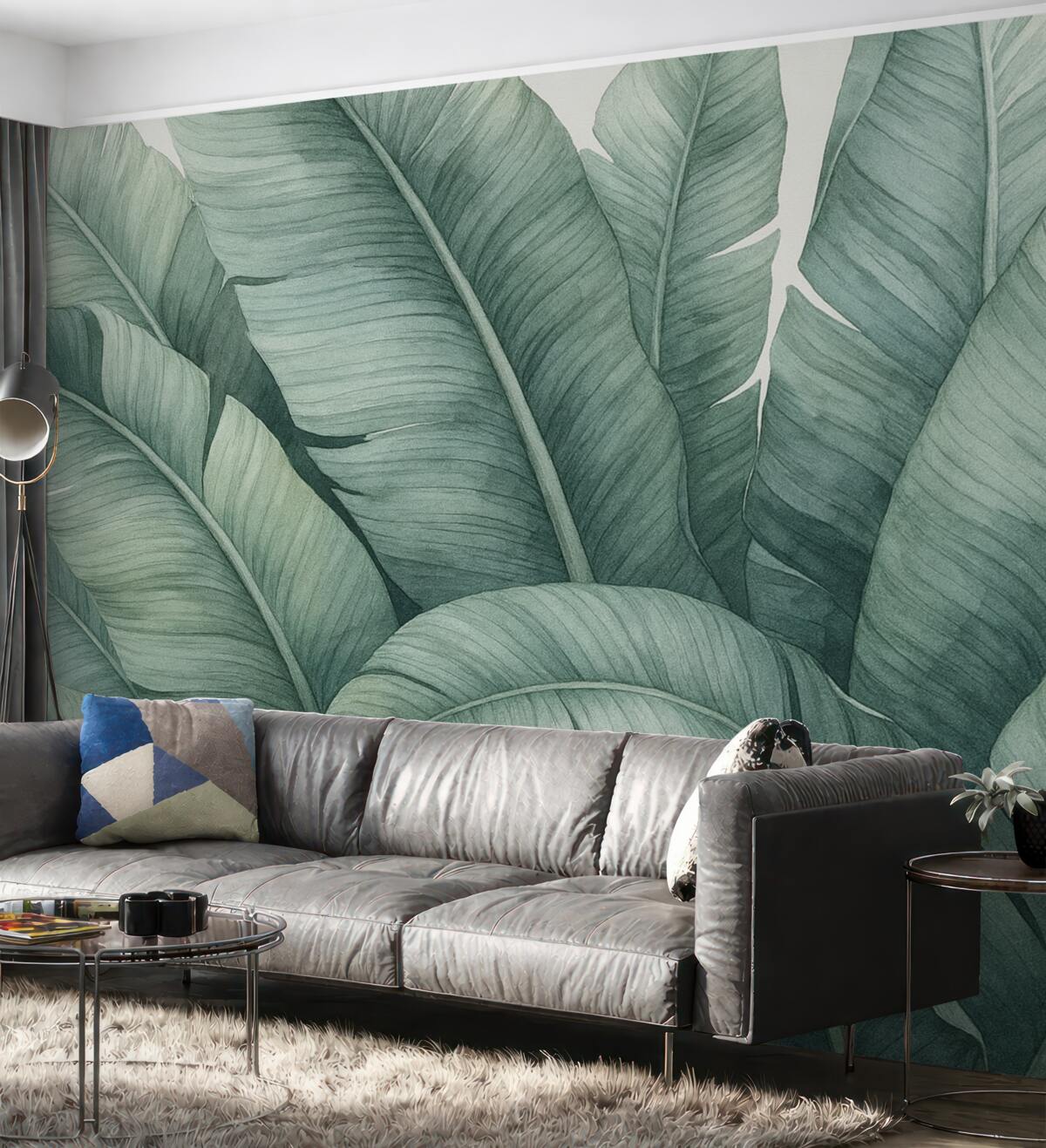 Fototapeta Akwarela naśladująca tropikalne liście.