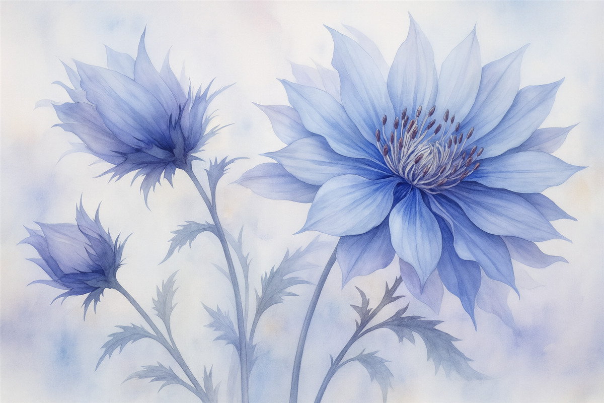 Fototapeta Chabry naśladujące technikę akwarelową.