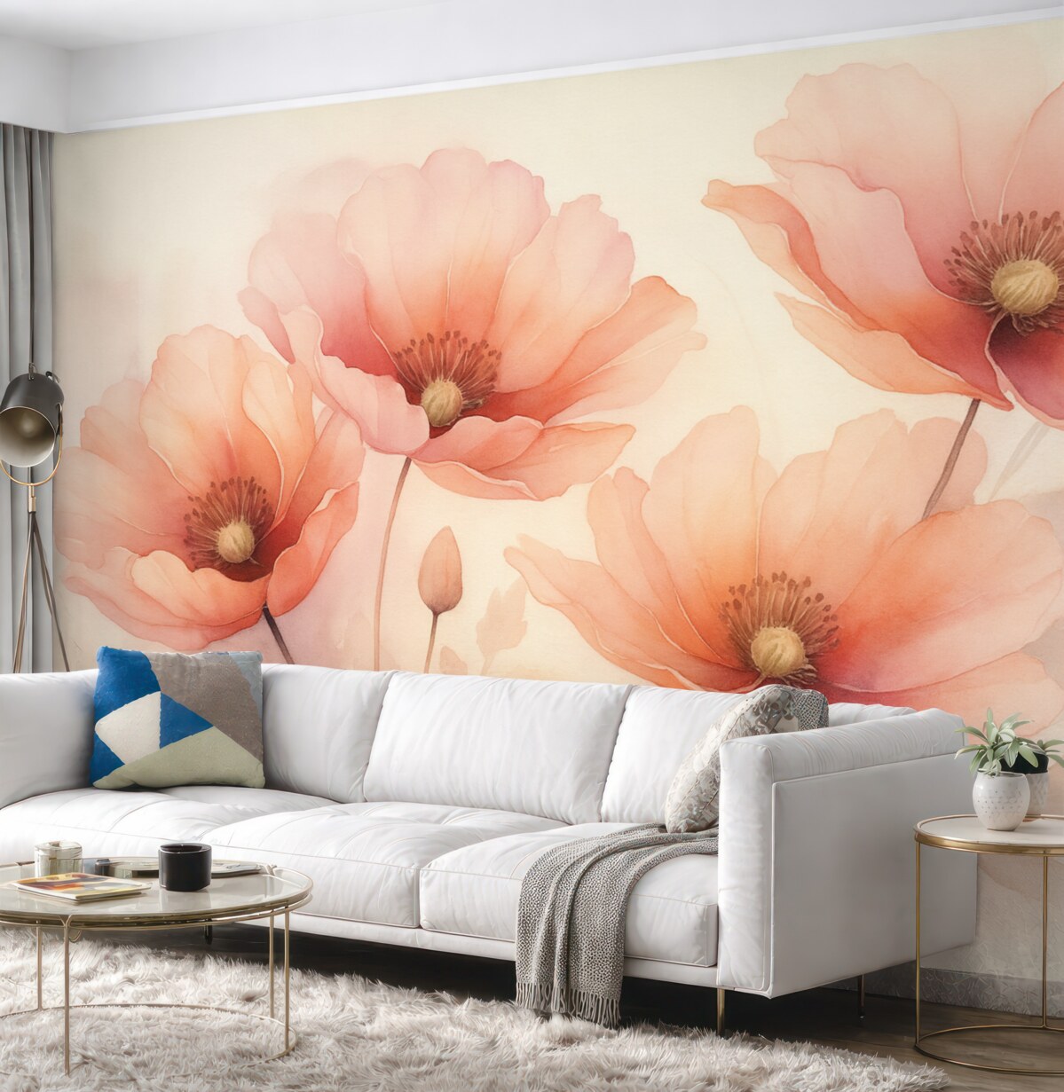 Fototapeta Maki naśladują rozmytą akwarelę.