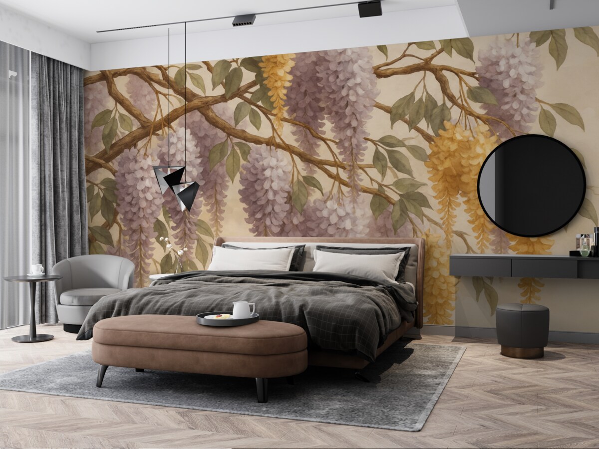 Fototapeta Gałązki z grafiką przypominającą akację.