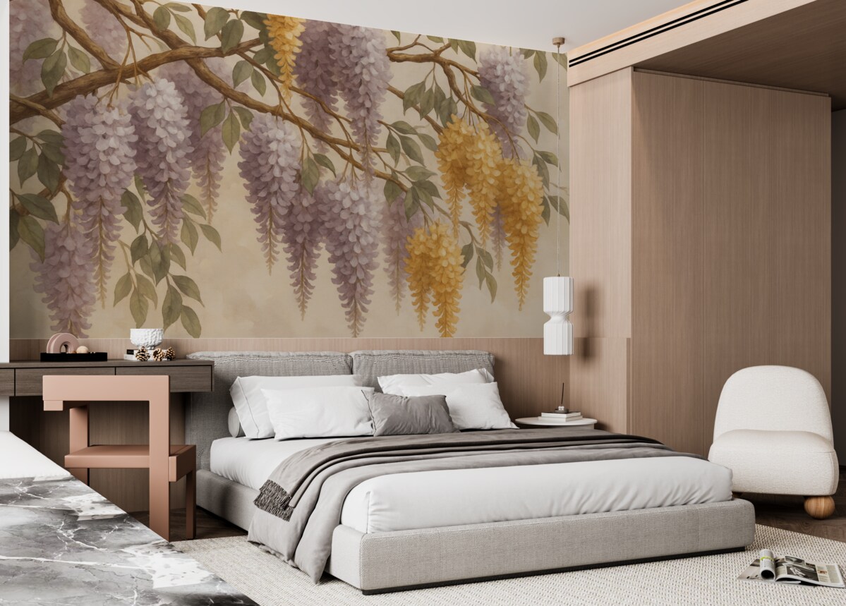 Fototapeta Gałązki z grafiką przypominającą akację.