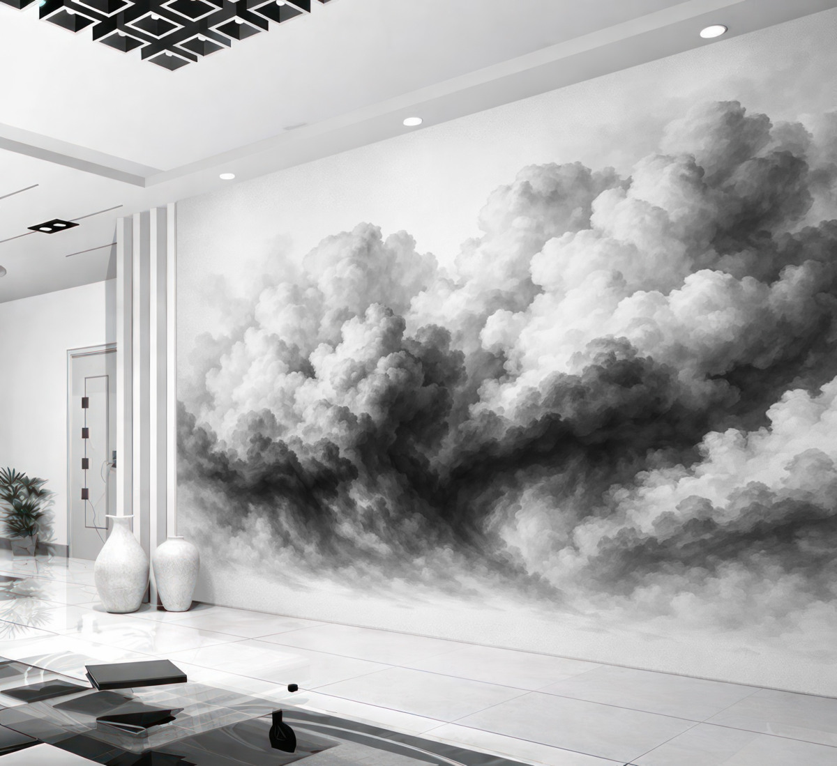 Fototapeta Akwarela naśladująca chmurę.