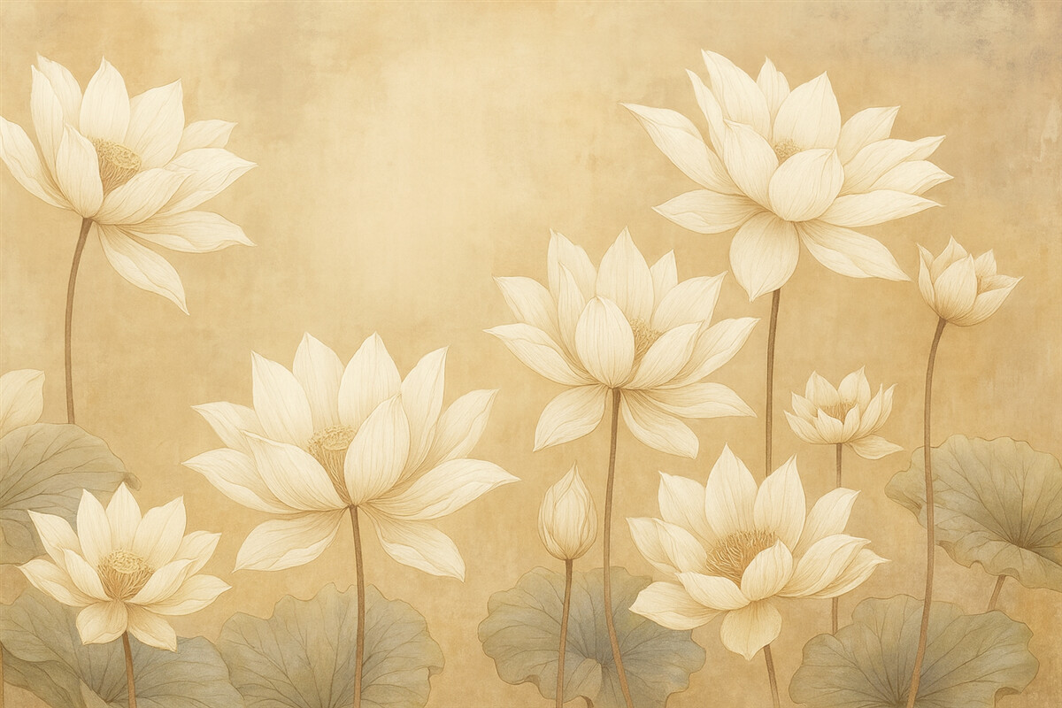 Fototapeta Białe kwiaty na tle o fakturze przypominającej obraz.