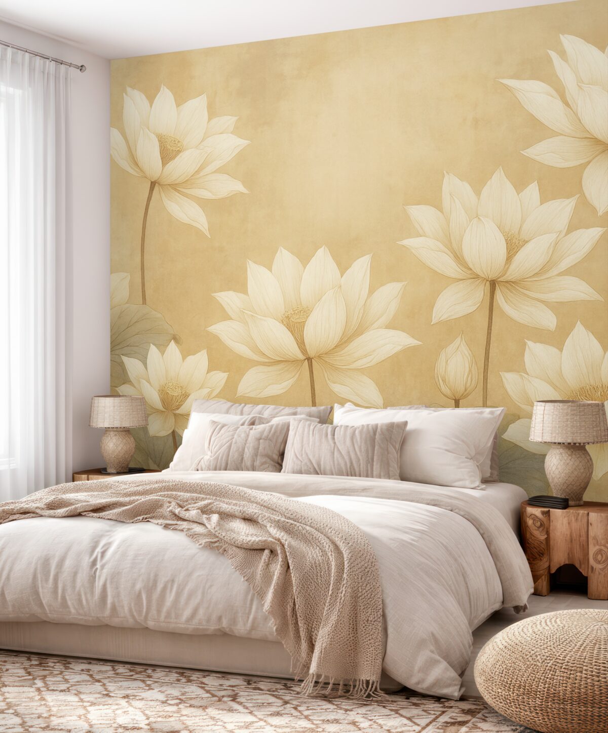 Fototapeta Białe kwiaty na tle o fakturze przypominającej obraz.