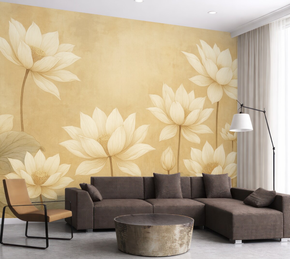 Fototapeta Białe kwiaty na tle o fakturze przypominającej obraz.