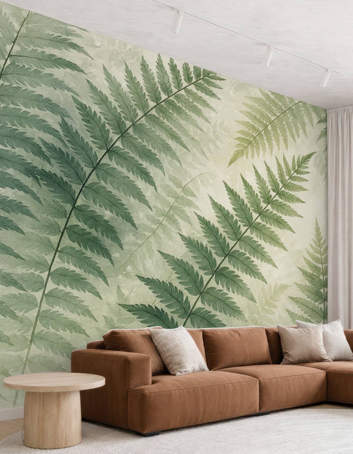 Fototapeta Akwarela naśladująca liście paproci.