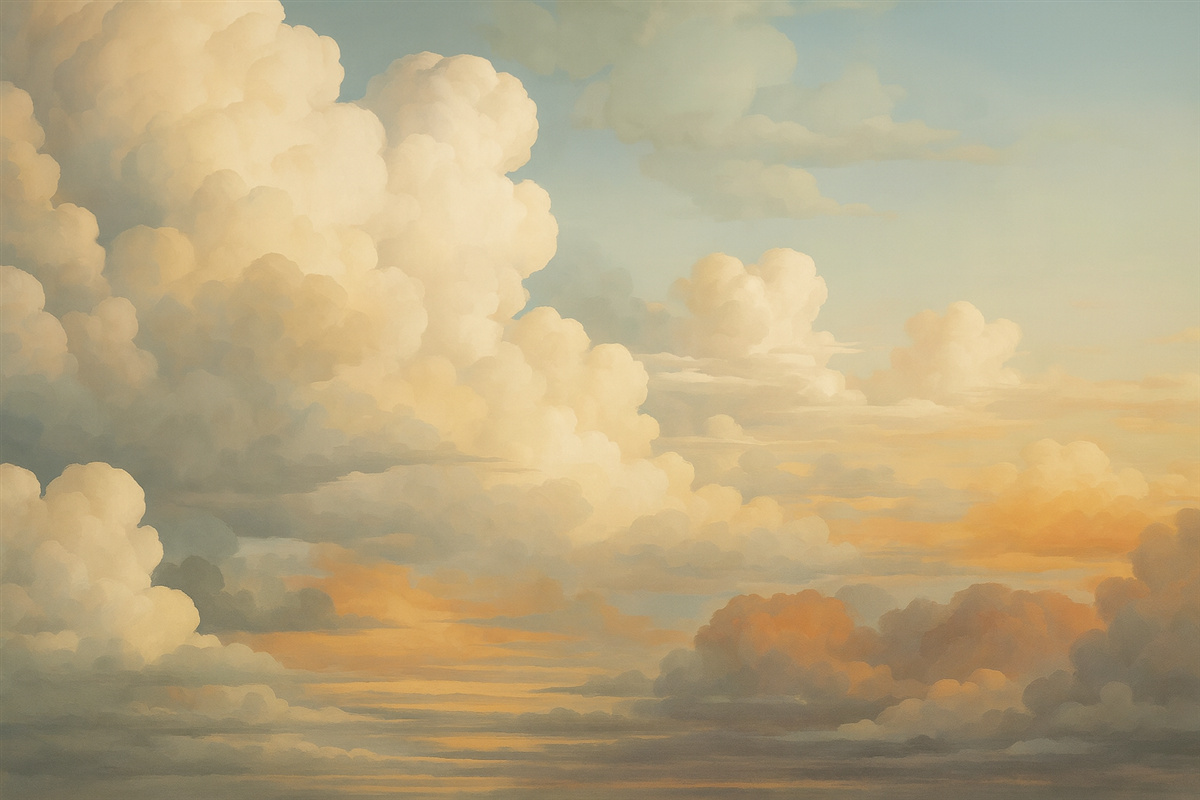 Fototapeta Wielkie chmury naśladujące widok.