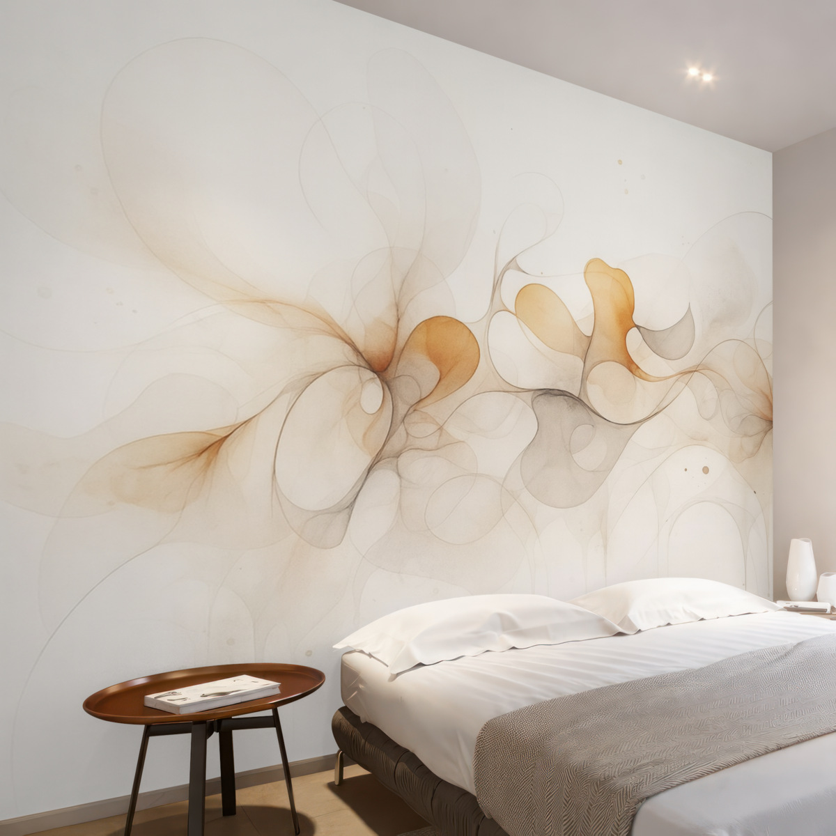 Fototapeta Płynny styl twórczy, abstrakcyjny, subtelne odcienie beżu.