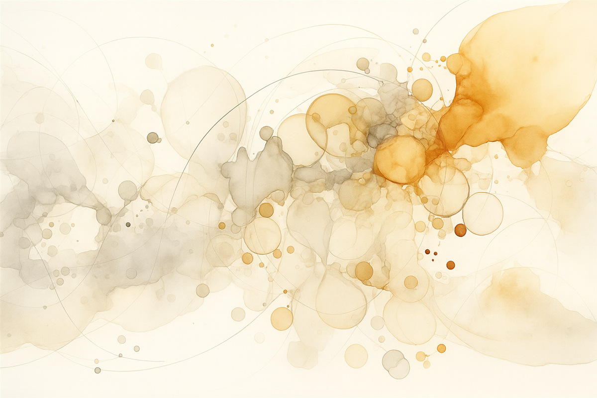 Fototapeta Płynna abstrakcyjna sztuka, technika akwareli, odcienie pomarańczowy i beżowy.