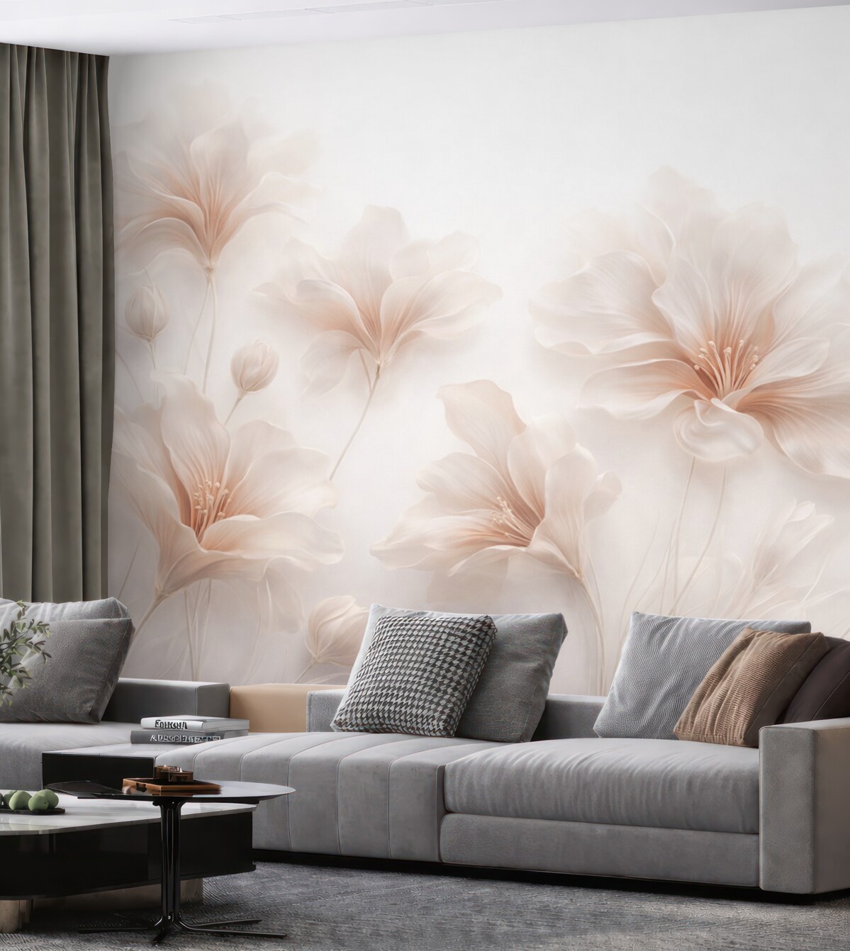 Fototapeta Stylowe kwiaty w delikatnych odcieniach.