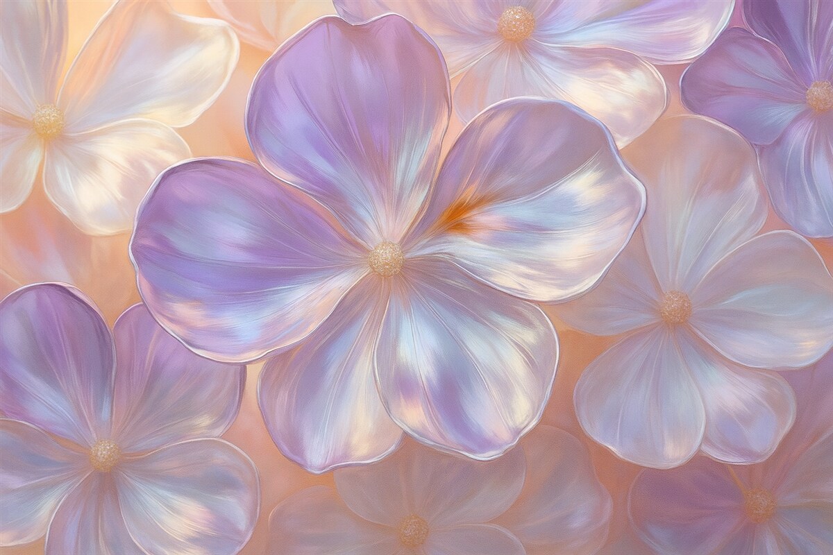 Fototapeta śliczne perłowe kwiaty