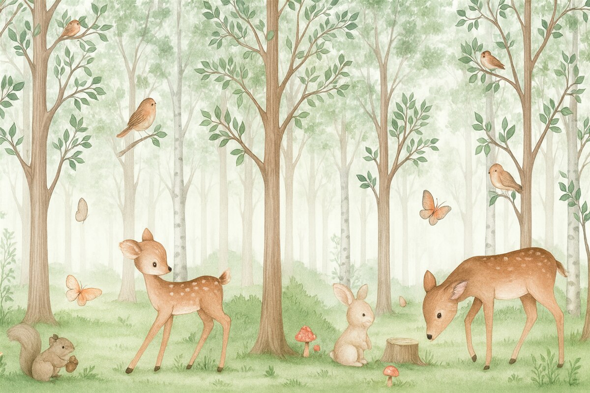 Fototapeta Czarodziejski las i jego mieszkańcy.