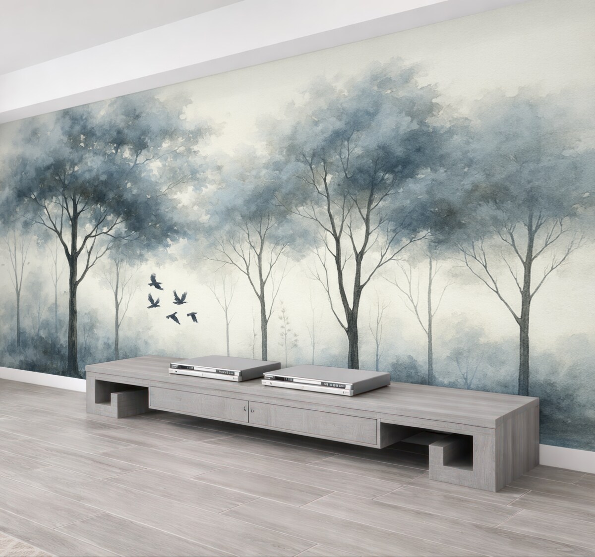 Fototapeta Pastelowe drzewa oraz powierzchnia wody.