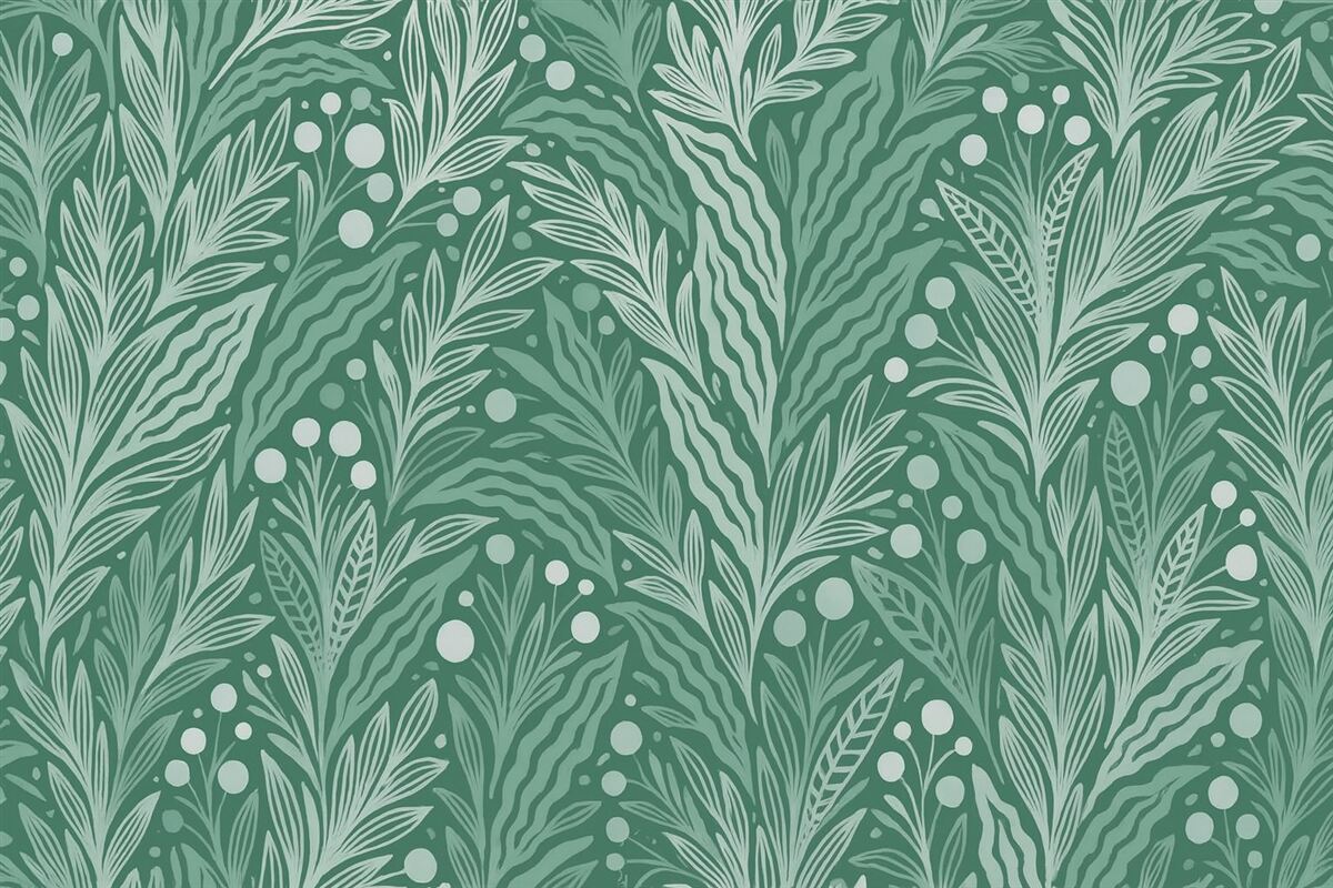 Fototapeta Subtelna grafika liści z zielonym akcentem.