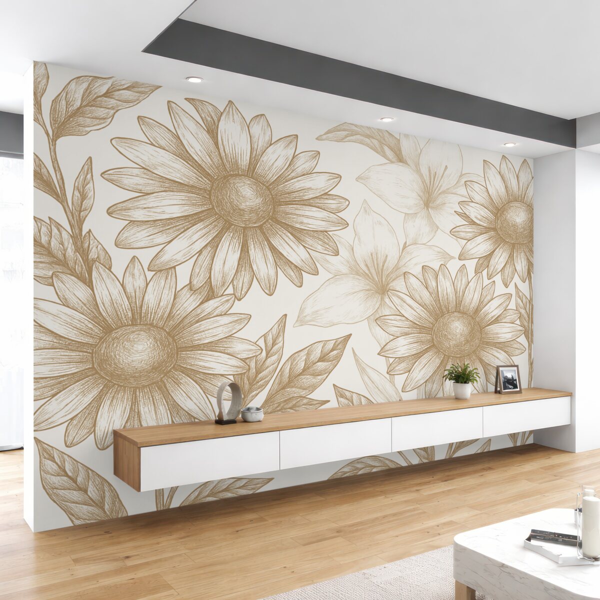 Fototapeta Stokrotki w przytulnych wnętrzach.