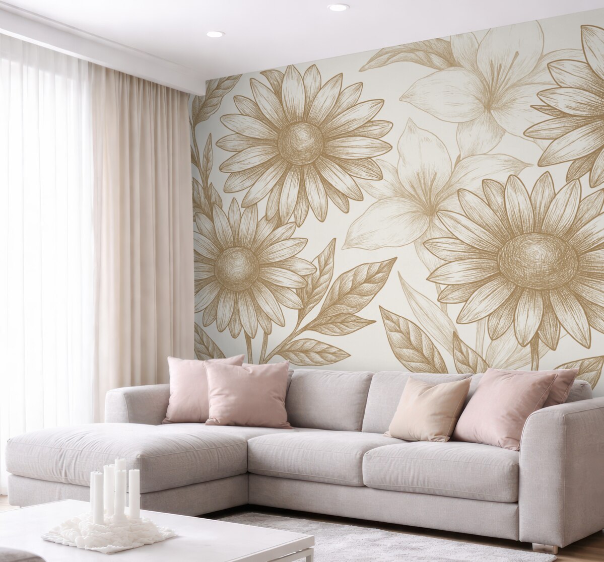 Fototapeta Stokrotki w przytulnych wnętrzach.