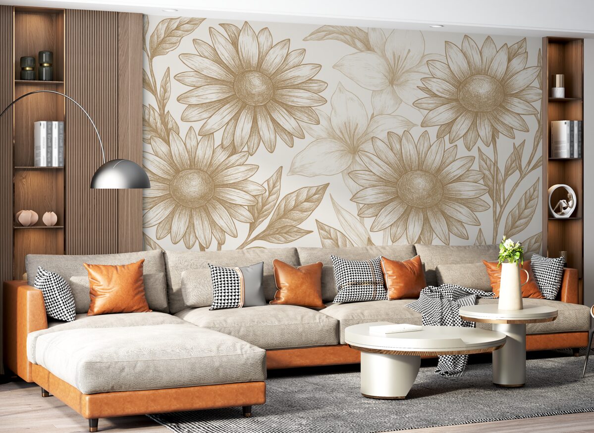 Fototapeta Stokrotki w przytulnych wnętrzach.