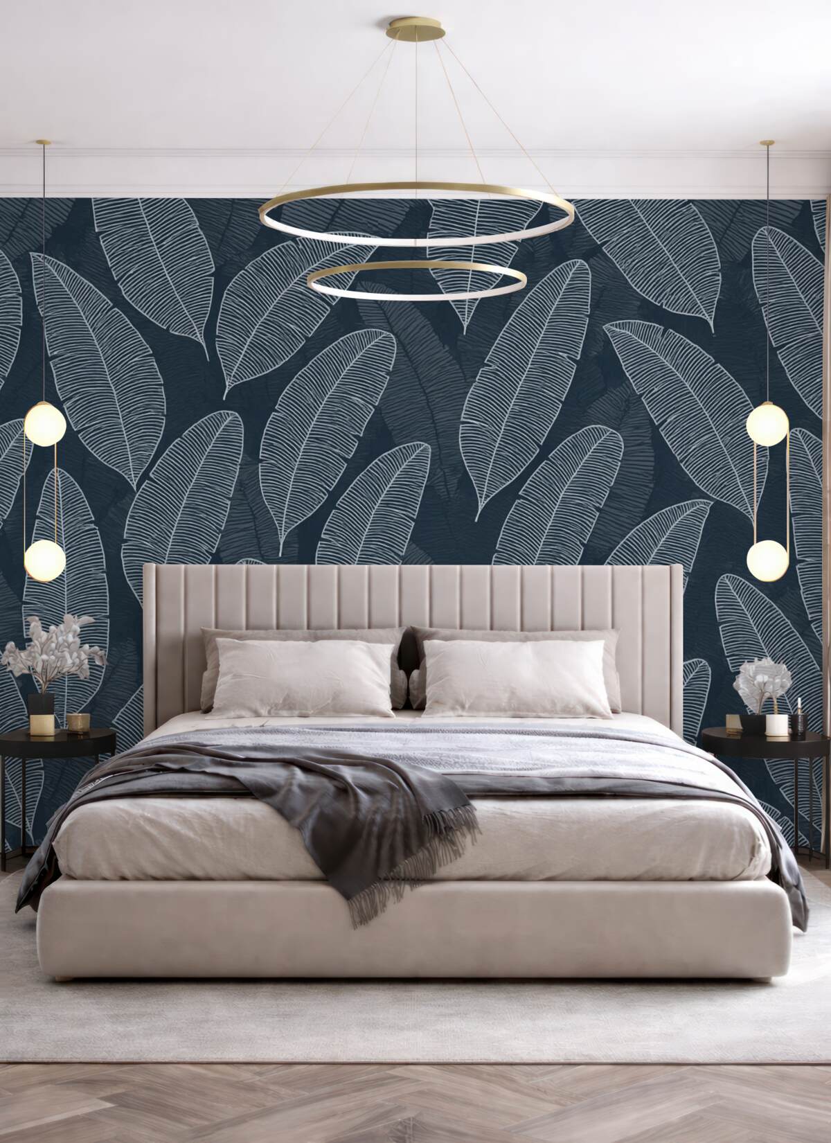 Fototapeta Abstrakcyjny liść banana w zimnych tonacjach.