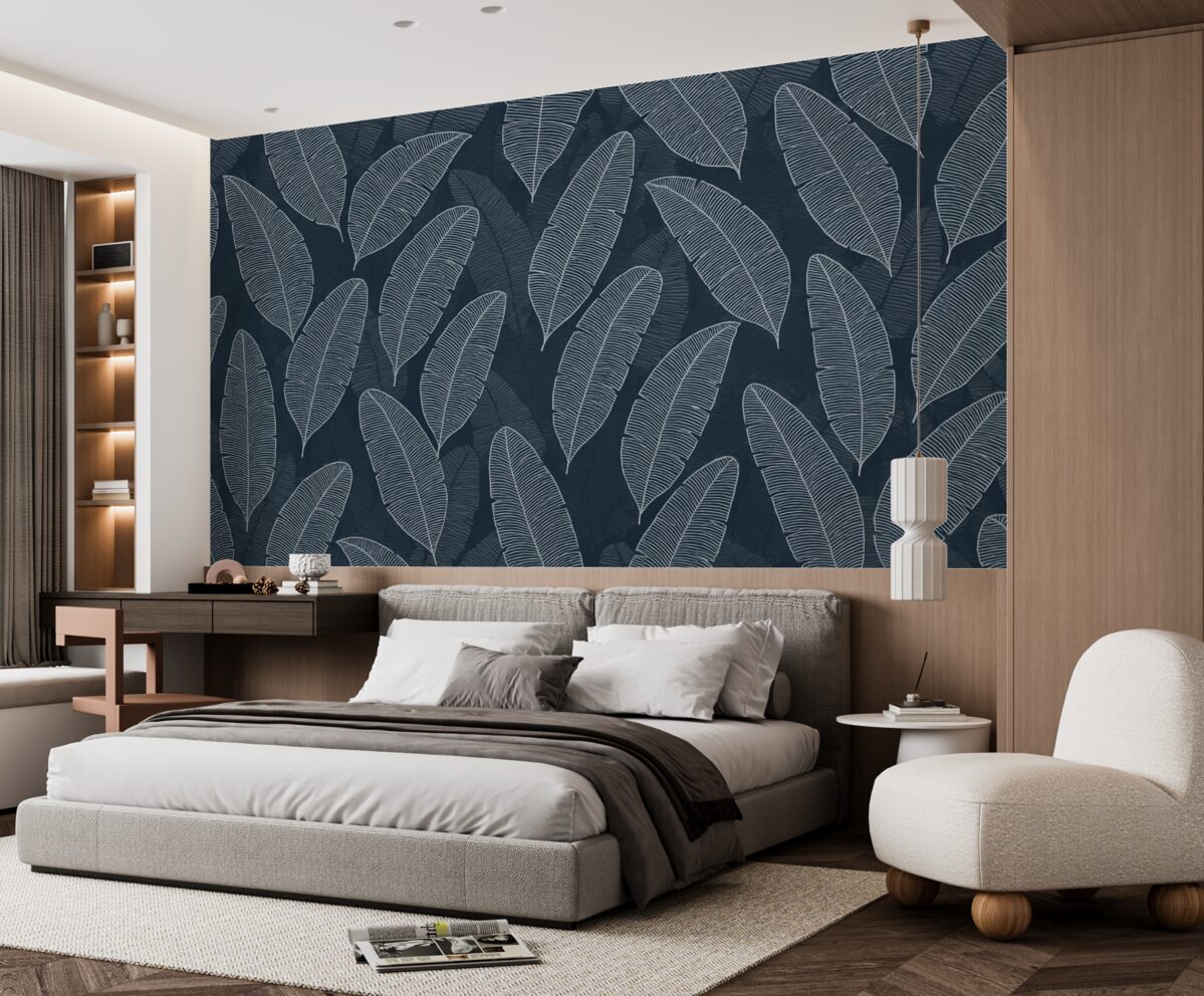 Fototapeta Abstrakcyjny liść banana w zimnych tonacjach.