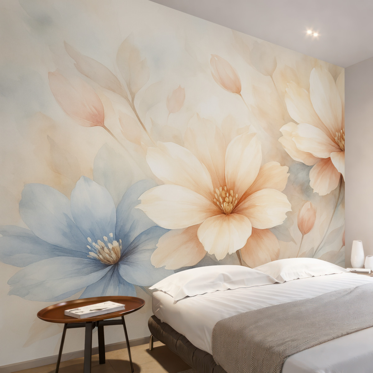 Fototapeta Abstrakcyjne kwiaty przypominające akwarelę.