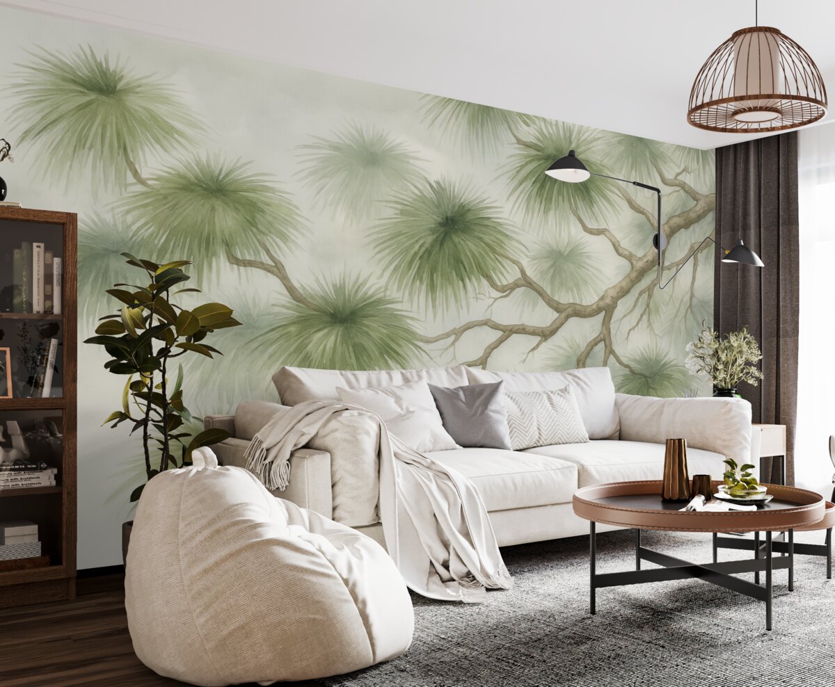 Fototapeta Abstrakcyjna akwarela naśladująca konary sosny.