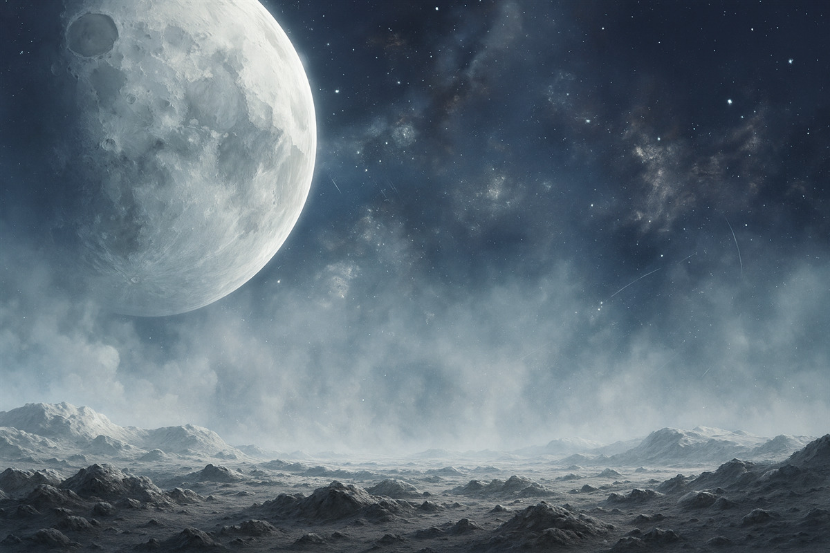 Fototapeta Abstrakcyjny pejzaż księżycowy.