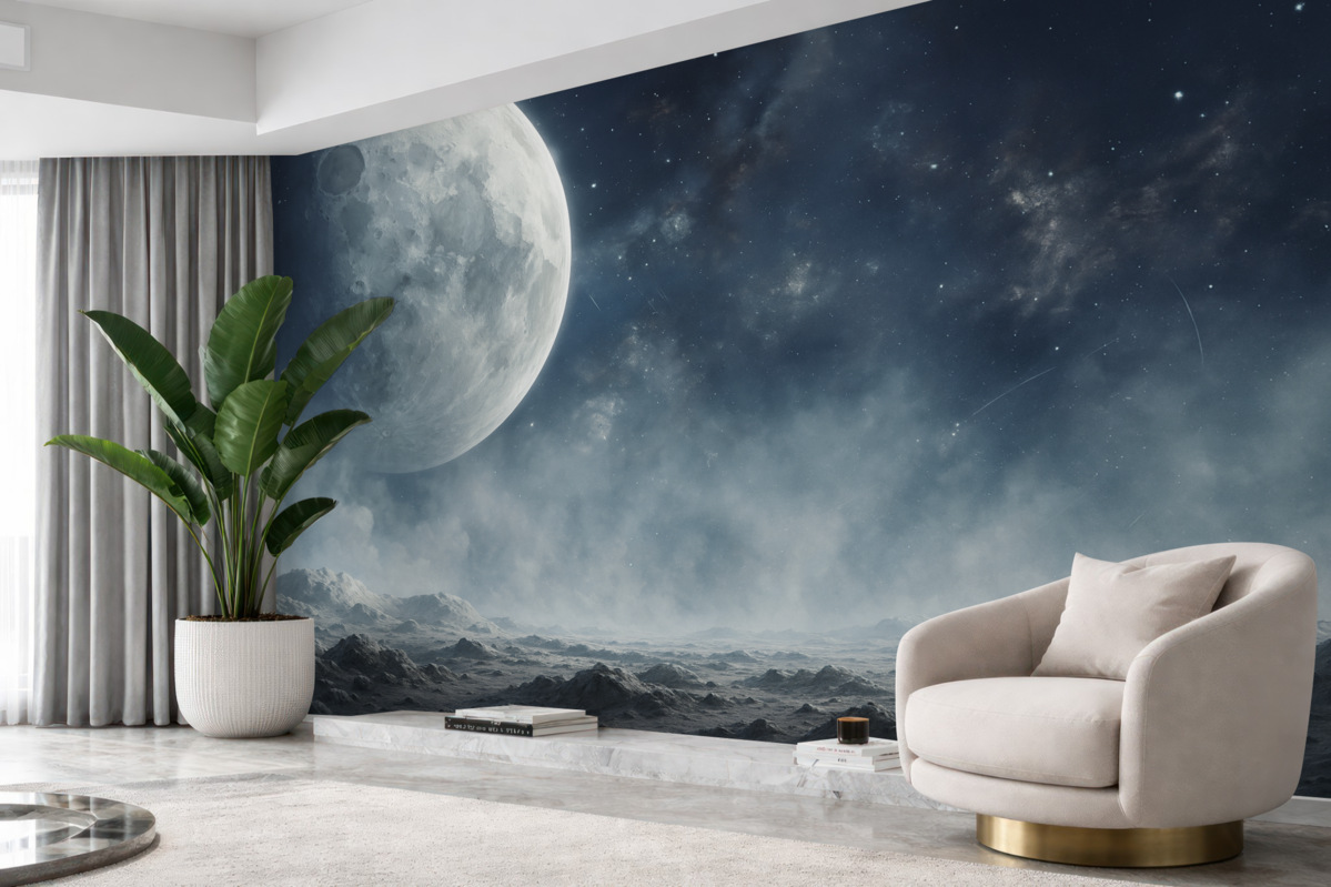 Fototapeta Abstrakcyjny pejzaż księżycowy.