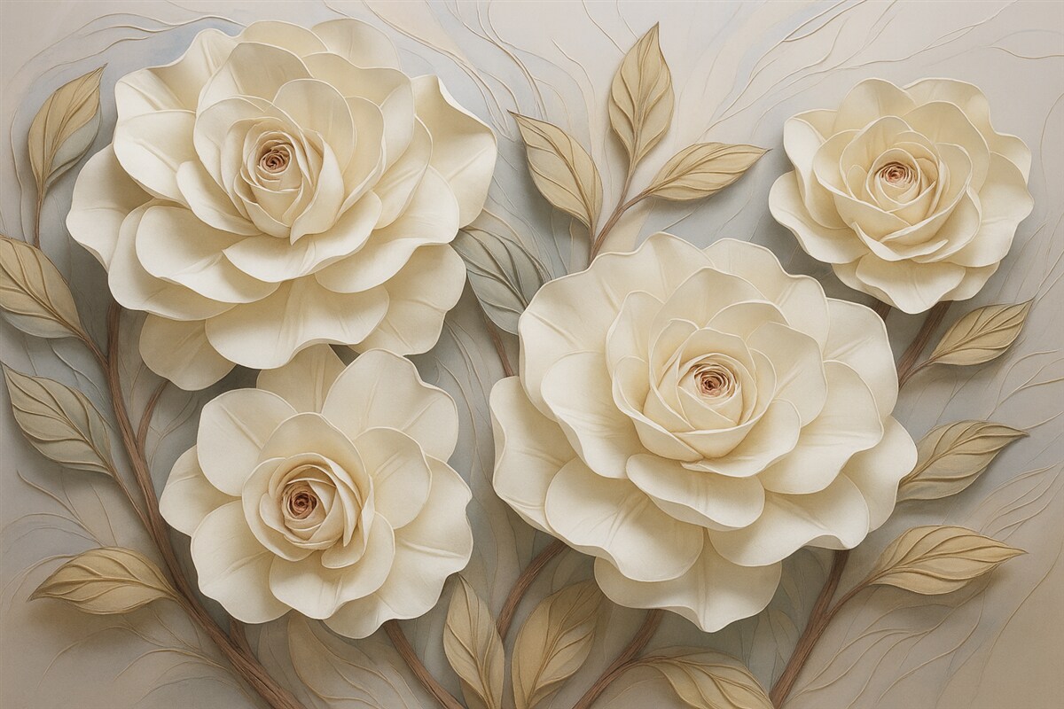 Fototapeta Białe kwiaty róż.