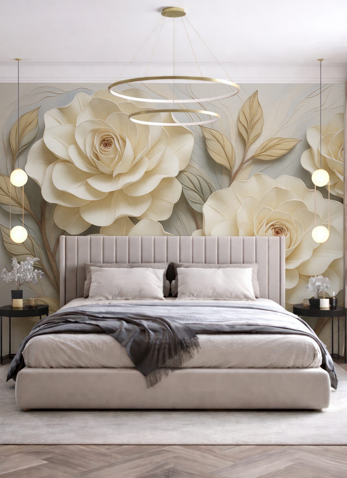 Fototapeta Białe kwiaty róż.