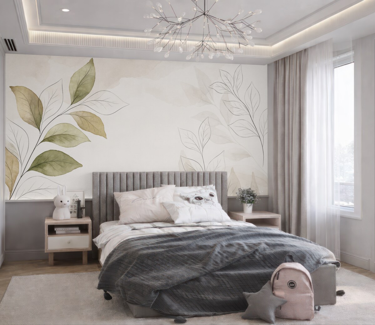 Fototapeta malowane konary z listowiem