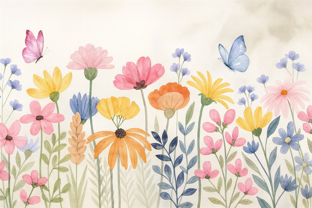Fototapeta wyraźne dzikie kwiaty