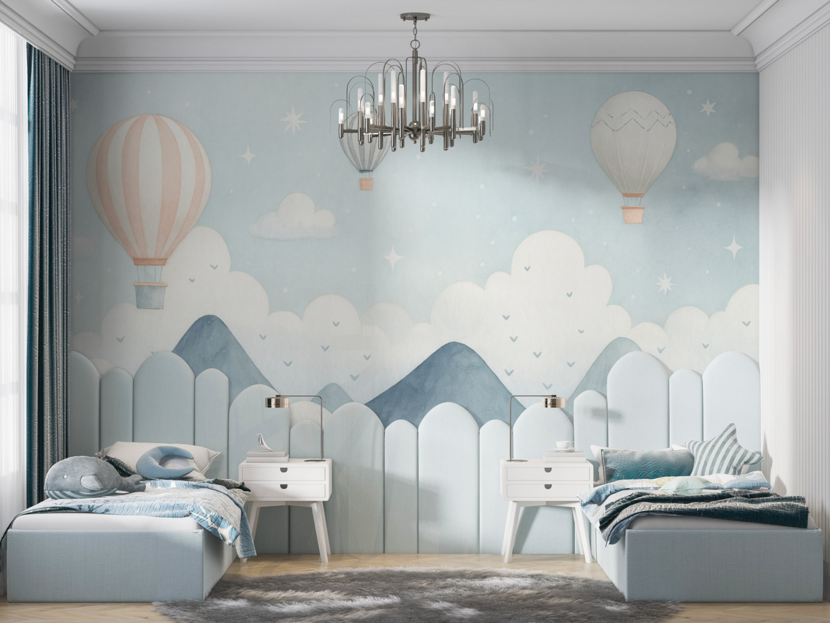 Fototapeta Balony unoszące się nad szczytami gór.