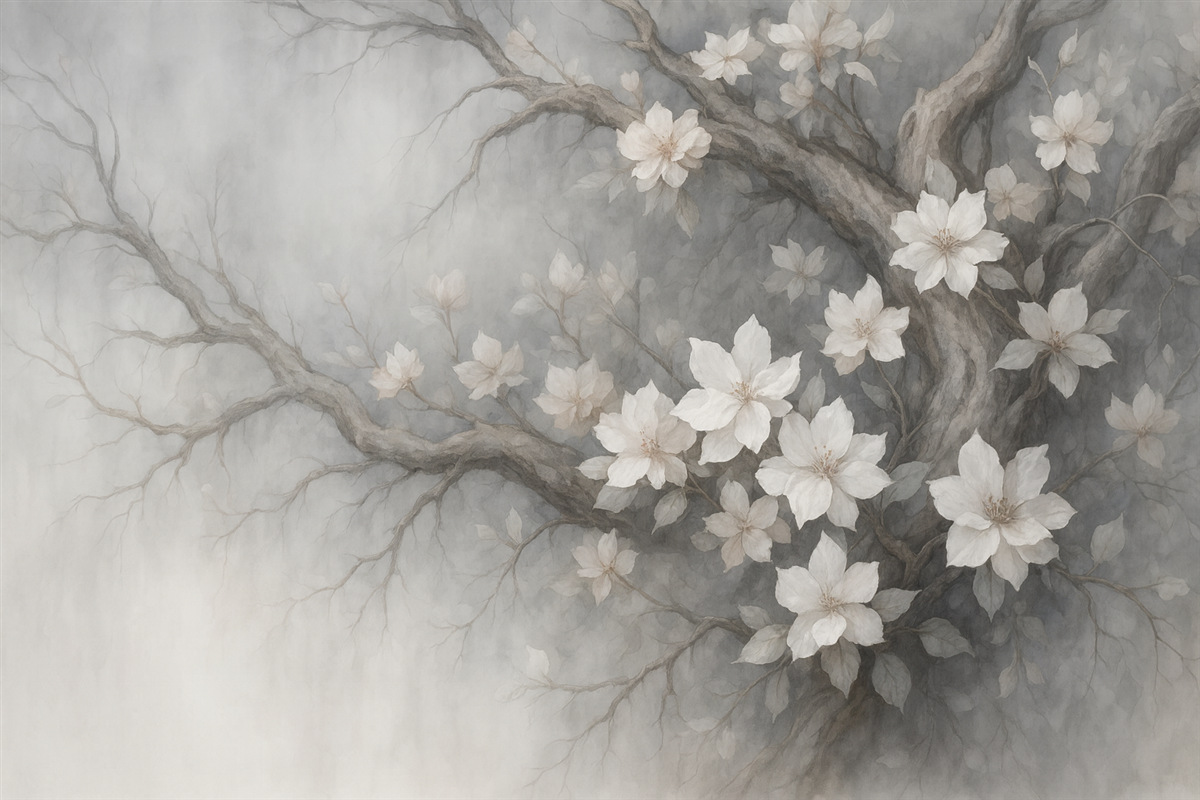 Fototapeta Abstrakcyjna gałązka kwiatowa.