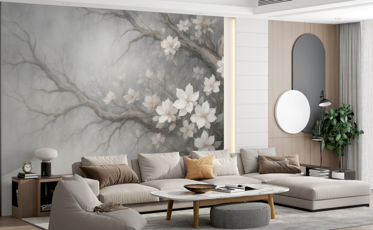 Fototapeta Abstrakcyjna gałązka kwiatowa.