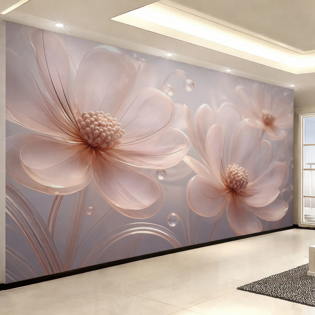 Fototapeta Wielkie, przezroczyste kwiaty.