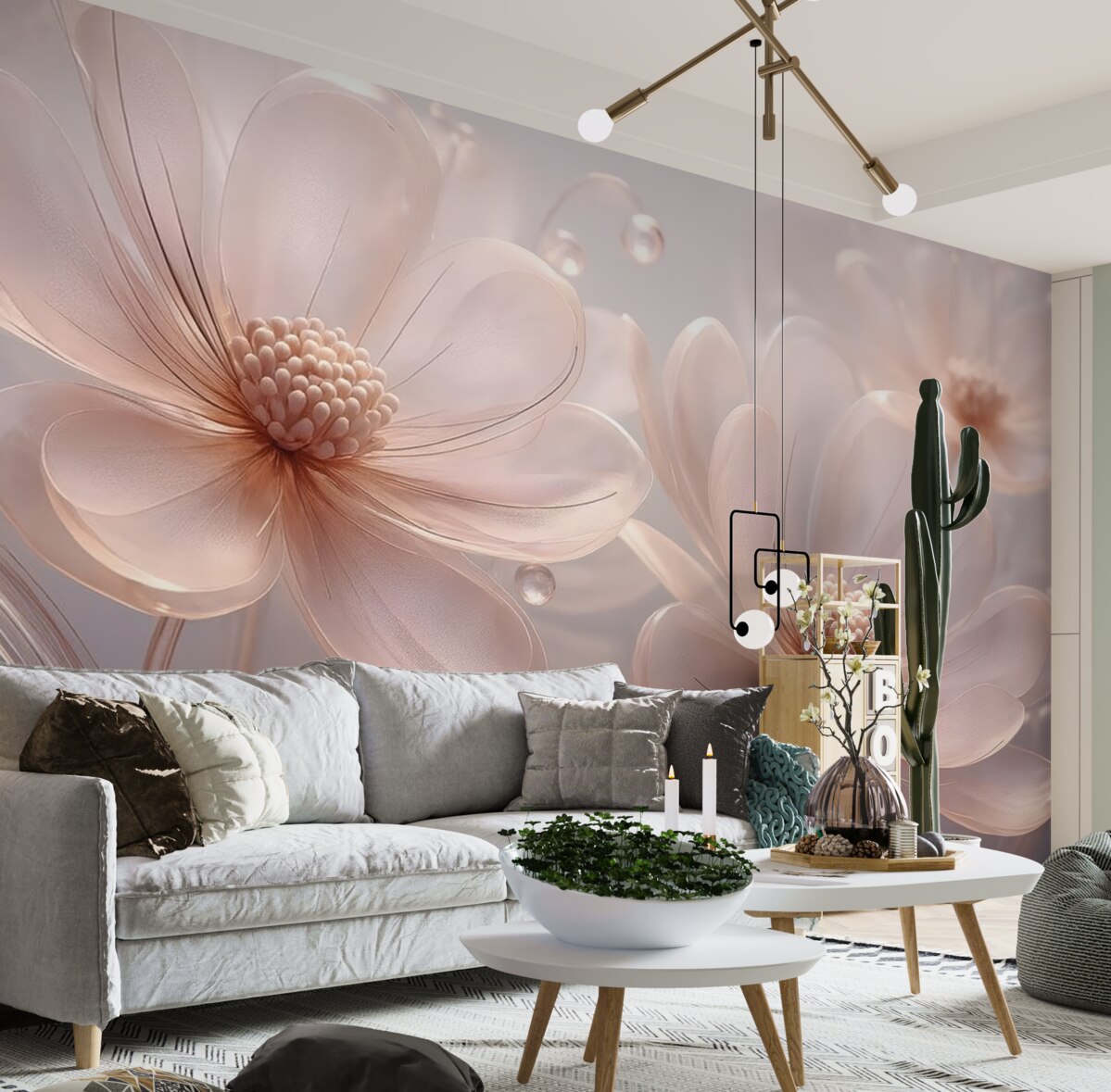 Fototapeta Wielkie, przezroczyste kwiaty.