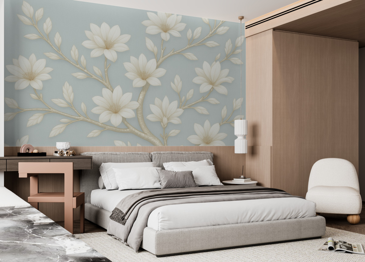 Fototapeta Kwitnąca gałązka została namalowana w technice olejnej.