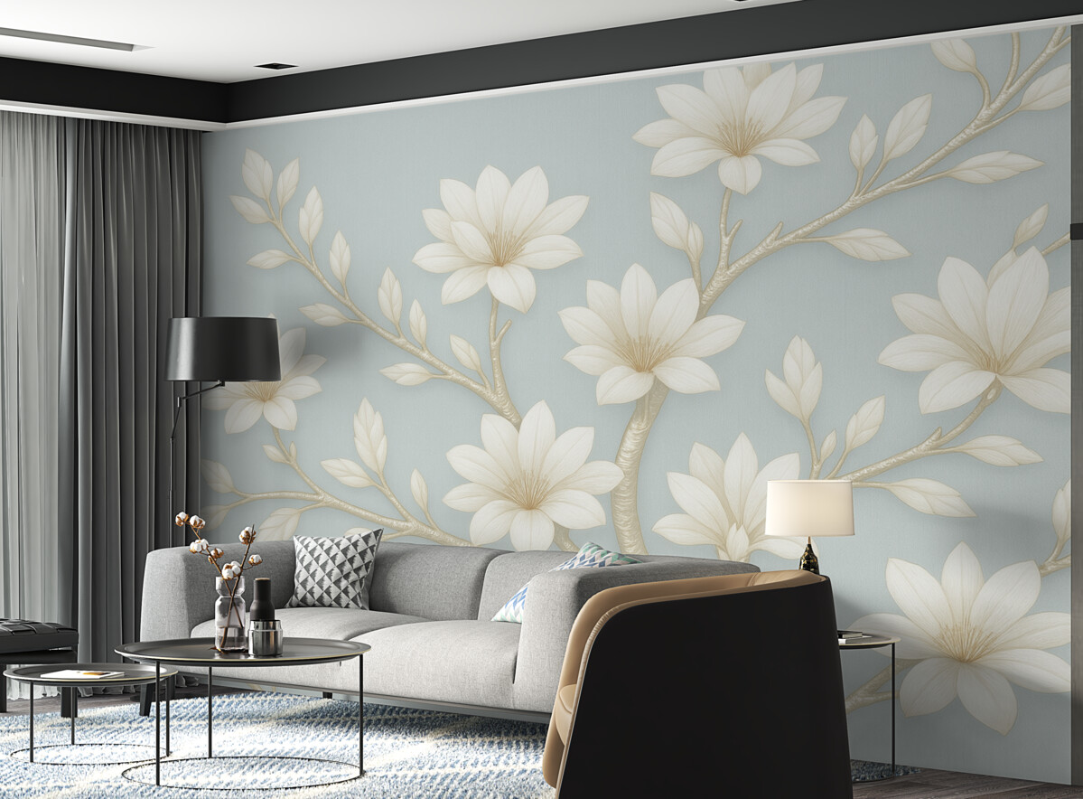 Fototapeta Kwitnąca gałązka została namalowana w technice olejnej.