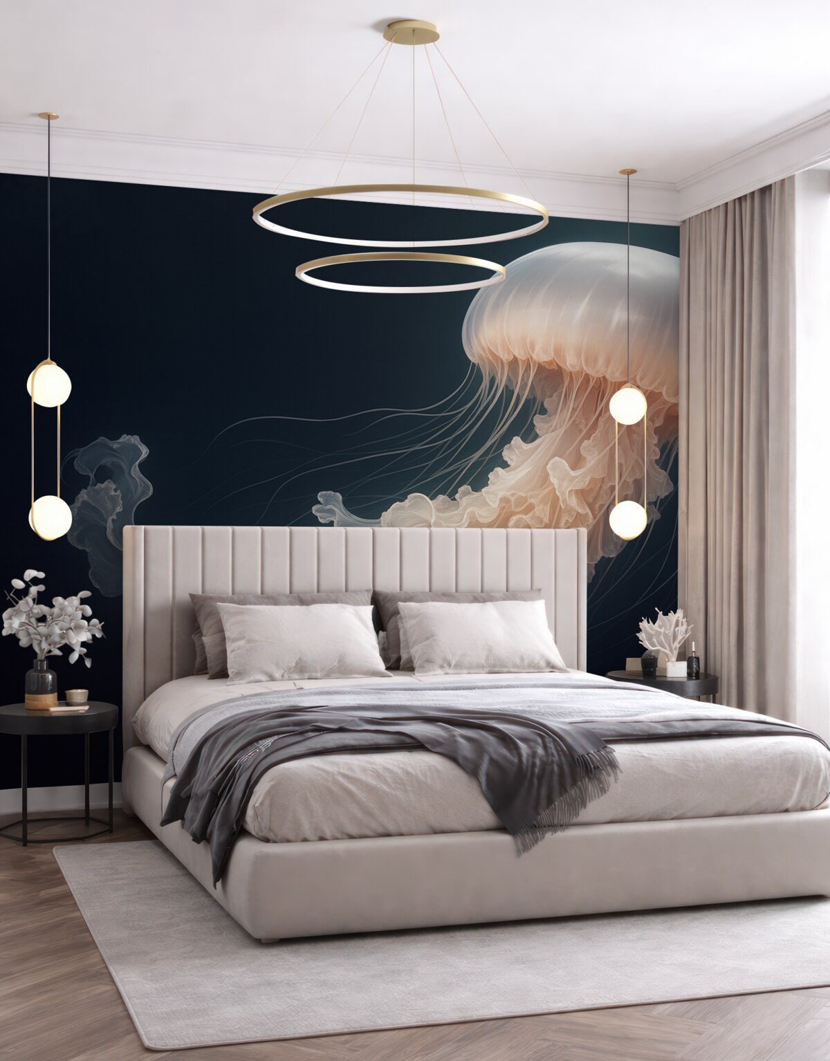 Fototapeta Wspaniałe meduzy w technice akwareli