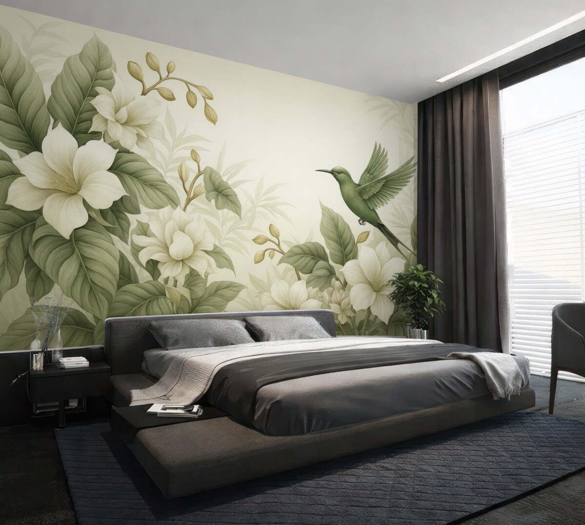 Fototapeta Tropikalny pejzaż z roślinami.