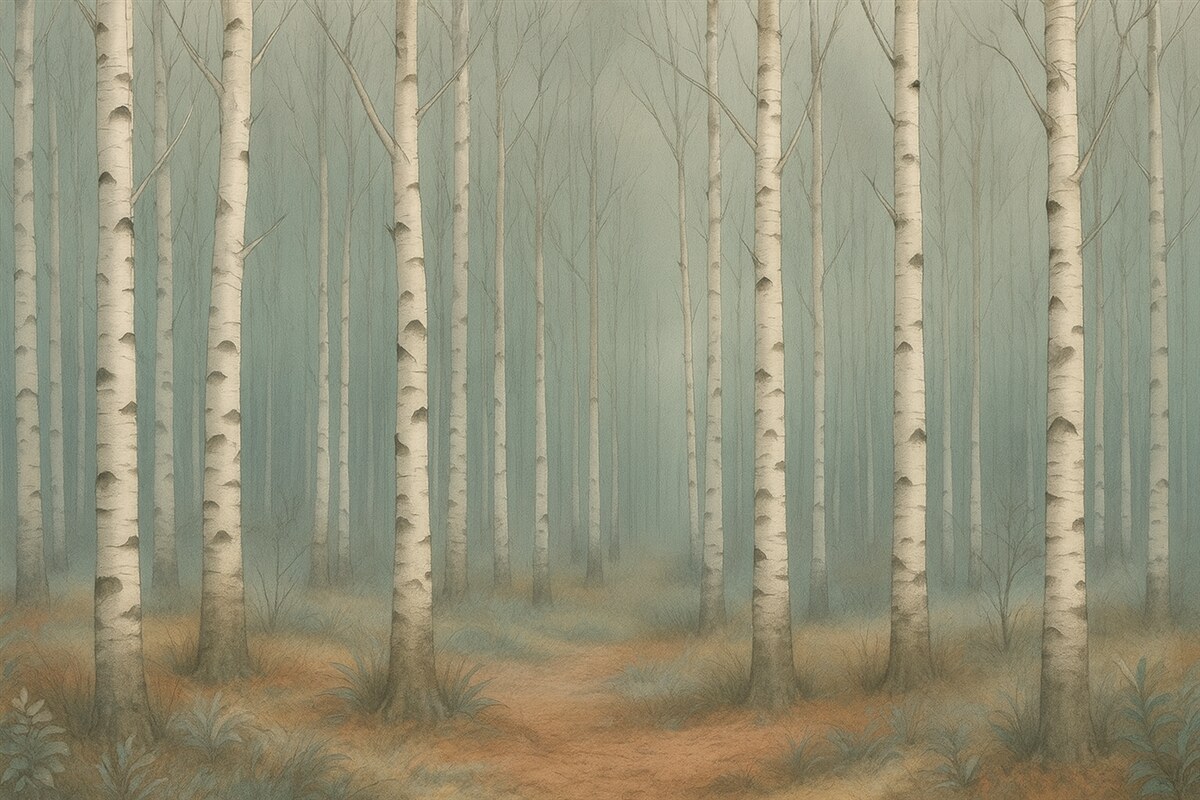 Fototapeta Brzozy w akwareli.